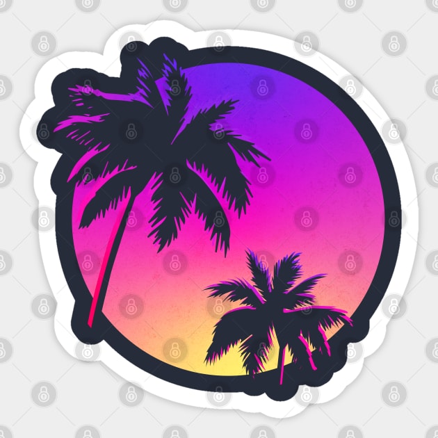 Retro Miami Vintage Aesthetic Sticker by iconicole